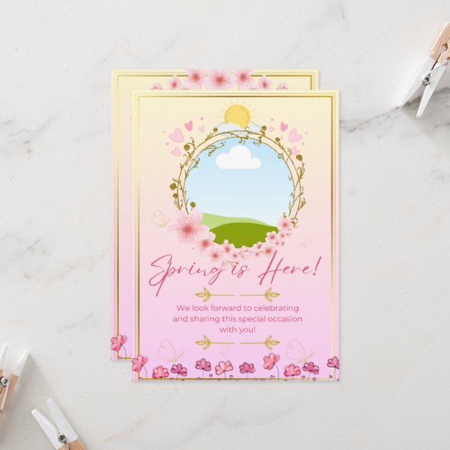 Spring Party Invitation (Front/Back In Situ)