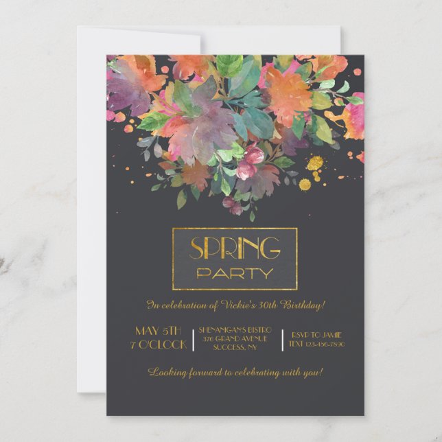 Spring Party Invitation (Front)