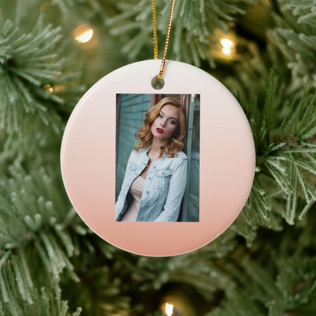 spring pastel colour blush peach ombre dusty pink ceramic tree decoration (Tree)