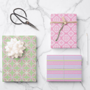 Spring Pastel Colours Patterns Easter Sweet Gift Wrapping Paper Sheet