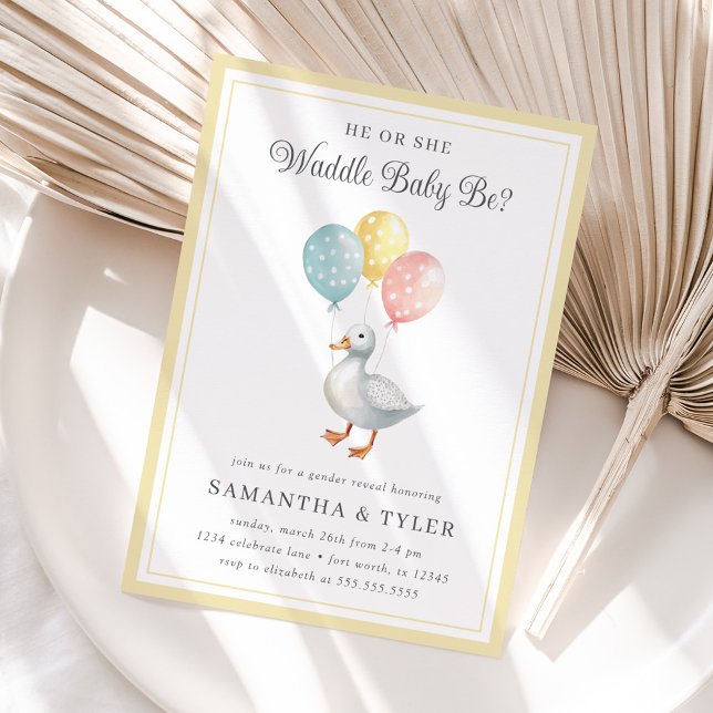 Spring Pastel Duck Gender Reveal Invitation (Creator Uploaded)