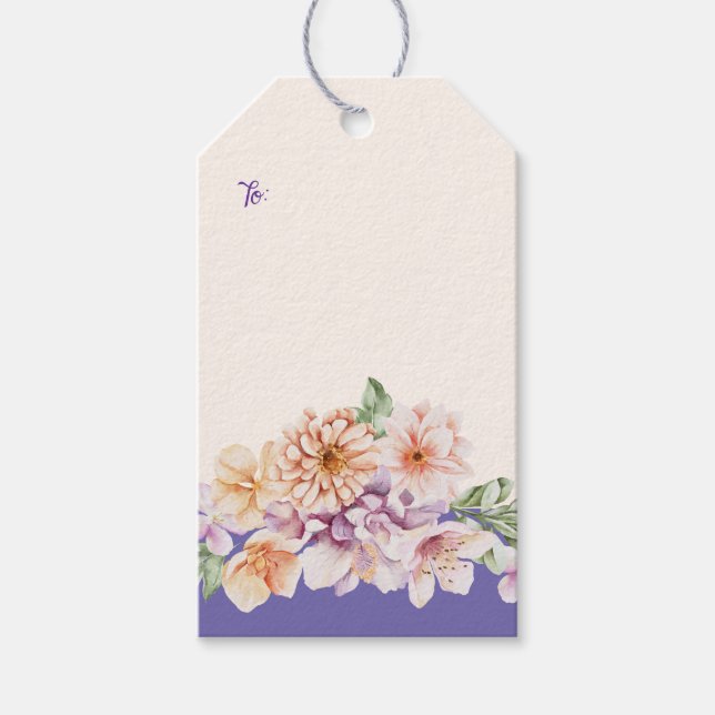Spring Pastel Florals Customisable Gift Tags (Front)