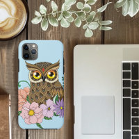 Spring Pastel Flowers Owl