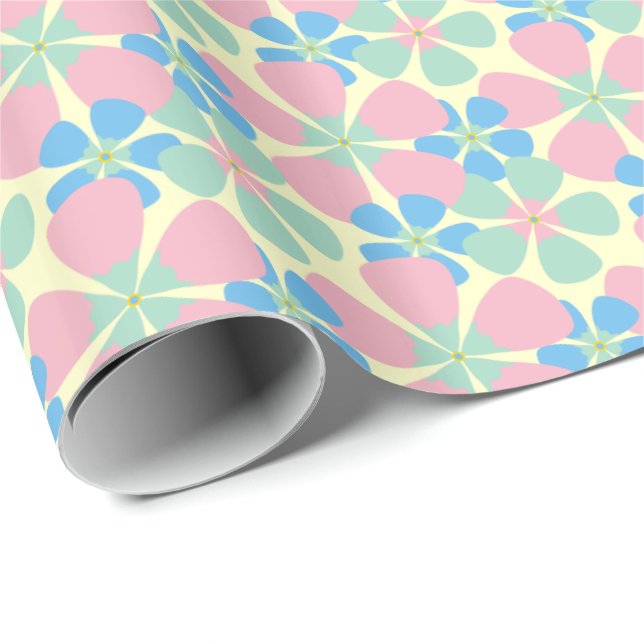Spring Pastel Flowers Wrapping Paper (Roll Corner)
