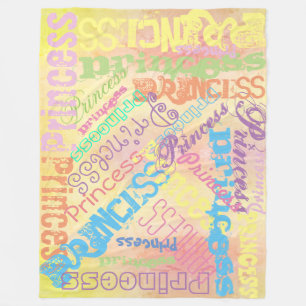 Spring Pastel Name Collage Fleece Blanket