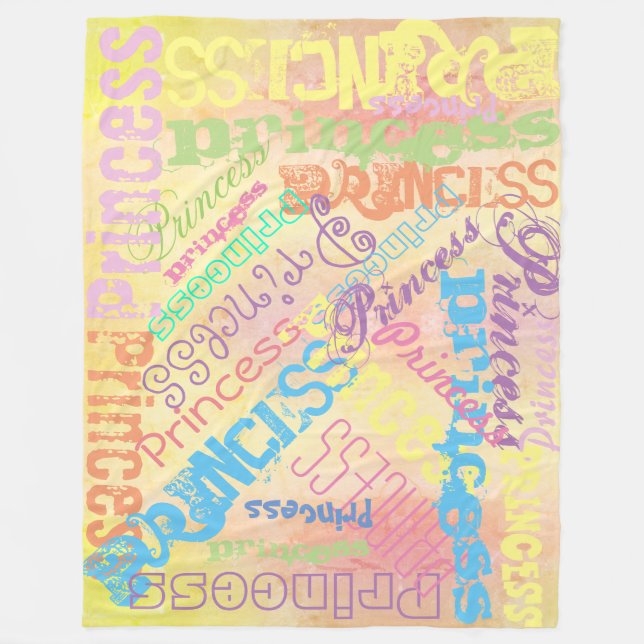 Spring Pastel Name Collage Fleece Blanket (Front)