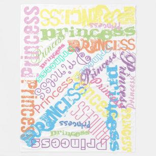 Spring Pastel Name Collage Fleece Blanket