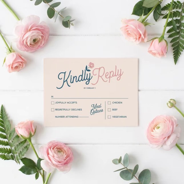 Spring Pastel Petals RSVP Card (Creator Uploaded)