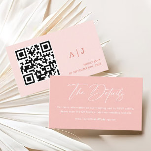 Spring Pastel Pink Wedding Details Enclosure Card
