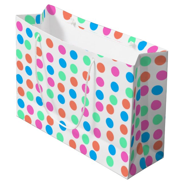 Spring Pastel Spots Large Gift Bag (Front Angled)