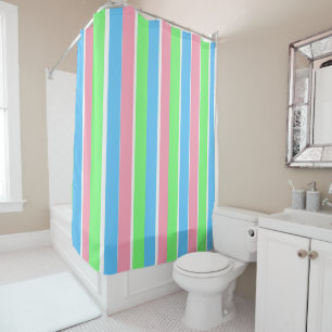 Spring Pastel Stripes Shower Curtain
