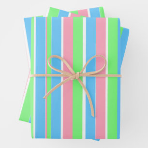 Spring Pastel Stripes Wrapping Paper Sheet