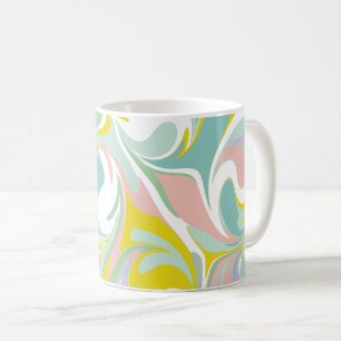 Spring Pastel Swirls   Abstract Marbling Design Coffee Mug