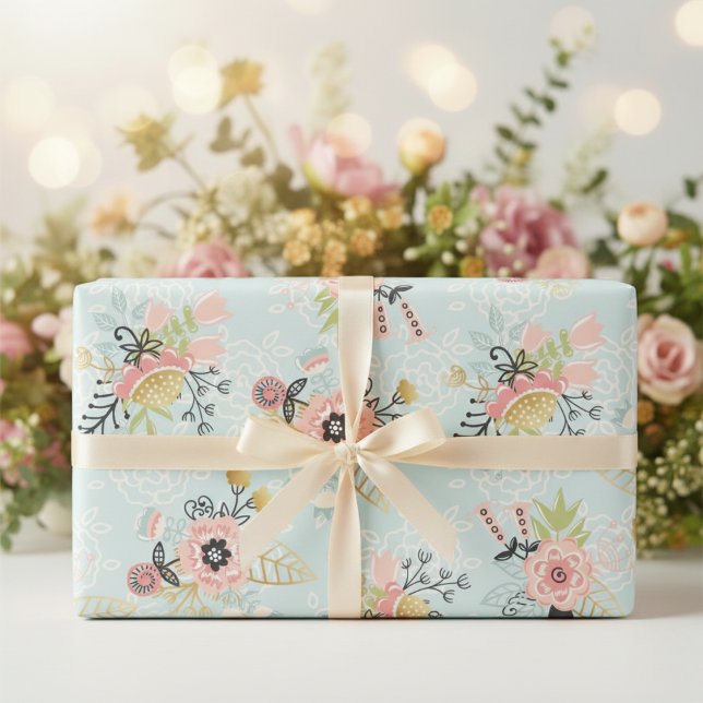 Spring Pastels Bouquet Wrapping Paper Sheets (Set) (Creator Uploaded)