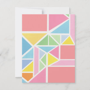 Spring Pastels Geometric Print  Card
