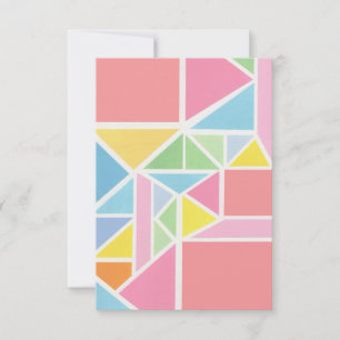 Spring Pastels Geometric Print Card