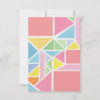 Spring Pastels Geometric Print Card