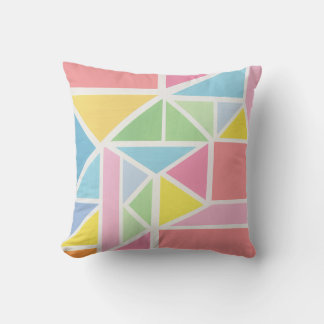 Spring Pastels Geometric Print Cushion