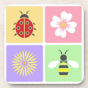 Spring Patches Square Coaster