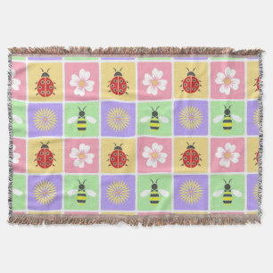 Spring Patches Throw Blanket