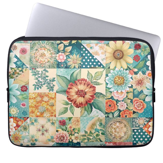 Spring Patchwork Laptop Sleeve (Front)