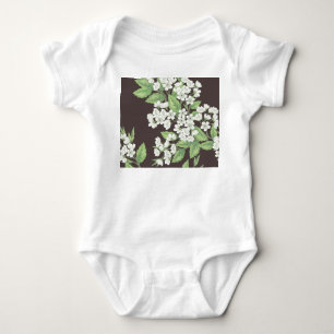 Spring pattern, green branches seamless. baby bodysuit