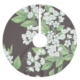 Spring pattern, green branches seamless. brushed polyester tree skirt