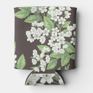 Spring pattern, green branches seamless. can cooler
