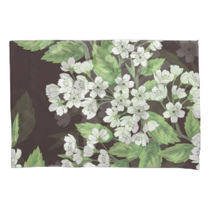 Spring pattern, green branches seamless. pillowcase