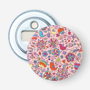 Spring pattern with colourful flowers bottle opener