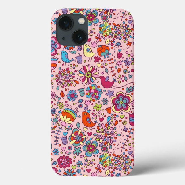 Spring pattern with colourful flowers Case-Mate iPhone case (Back)