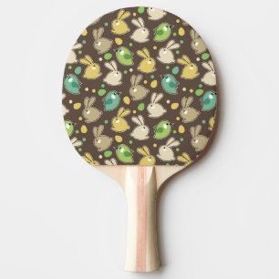 spring pattern with easter eggs,birds ping pong paddle