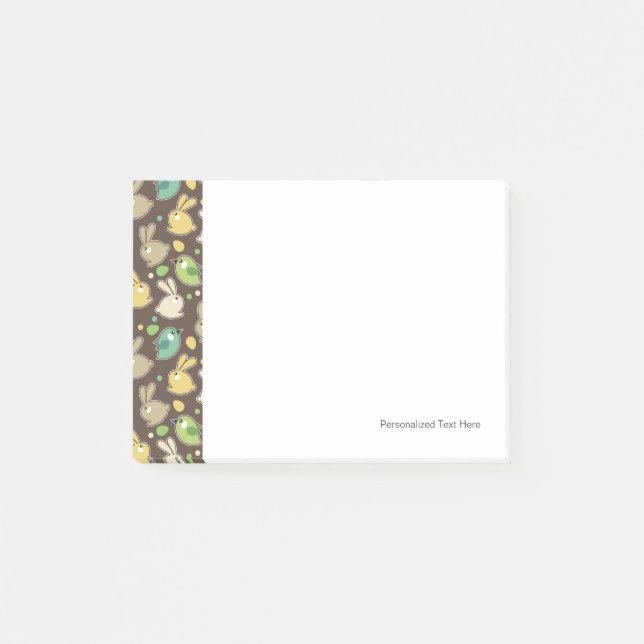 spring pattern with easter eggs,birds post-it notes (Front)