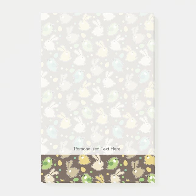 spring pattern with easter eggs,birds post-it notes (Front)