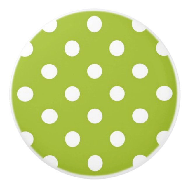 Spring pattern with white polka dots ceramic knob (Front)