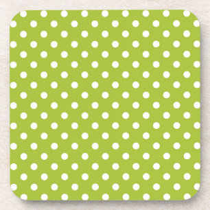 Spring pattern with white polka dots coaster