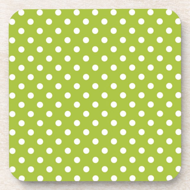 Spring pattern with white polka dots coaster (Front)