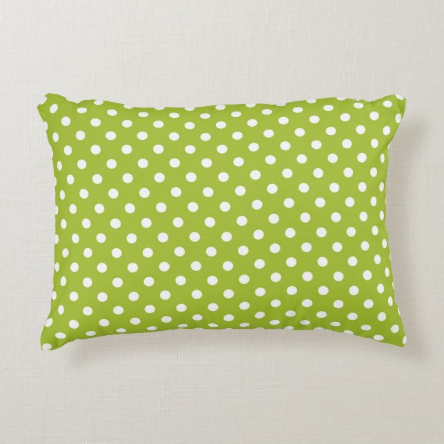 Spring pattern with white polka dots decorative cushion (Front)