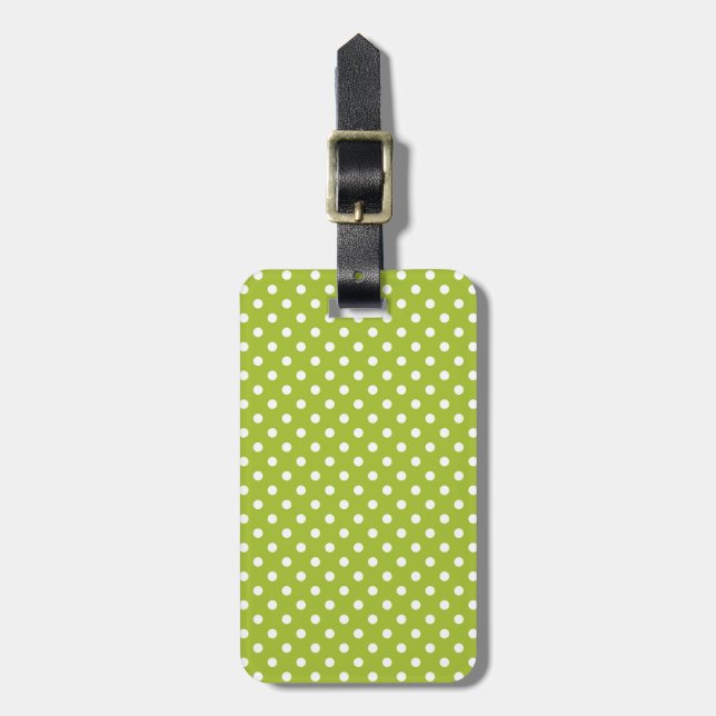 Spring pattern with white polka dots luggage tag (Front Vertical)
