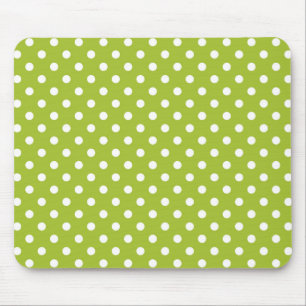 Spring pattern with white polka dots mouse pad