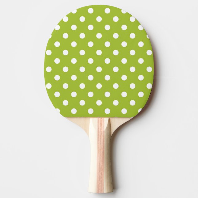 Spring pattern with white polka dots ping pong paddle (Front)
