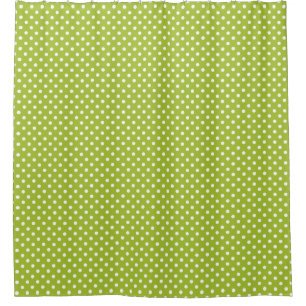Spring pattern with white polka dots shower curtain