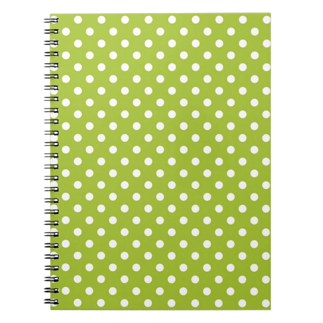 Spring pattern with white polka dots spiral notebook (Front)
