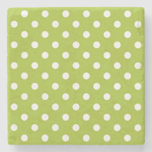 Spring pattern with white polka dots stone coaster