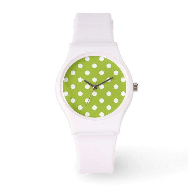 Spring pattern with white polka dots watch (Front)