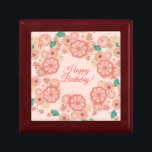 Spring Peach Flowers Garden Floral Decoration Boho Gift Box<br><div class="desc">2025 Spring Peach Flowers Garden Decoration Hand Drawn Pattern, Decoration, Boho-chic style. Floral Decorative Ornament. Elegant peony, blossom sakuras, lanterns and Spring flowers, peacock flying, gold, turquoise, pink colour on peach vintage background. Trendy Design with custom text template, for Celebrate Wedding day, Birthday, Anniversary, Teatime Party, Chinese New Year and...</div>
