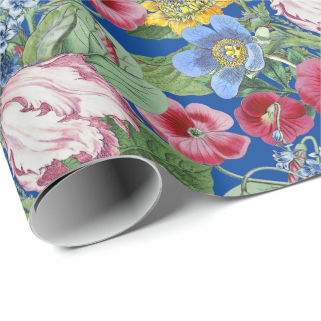 Spring Peonies Tulips Flowers Garden Wrapping Paper (Roll Corner)