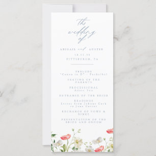 Spring Peony Watercolor Wedding Program