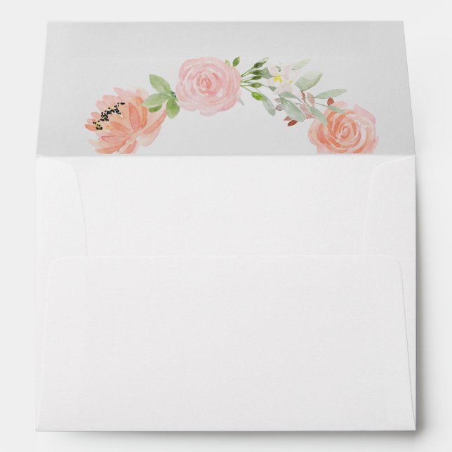 Spring Peony Wedding Invitation Envelope (Back (Bottom))