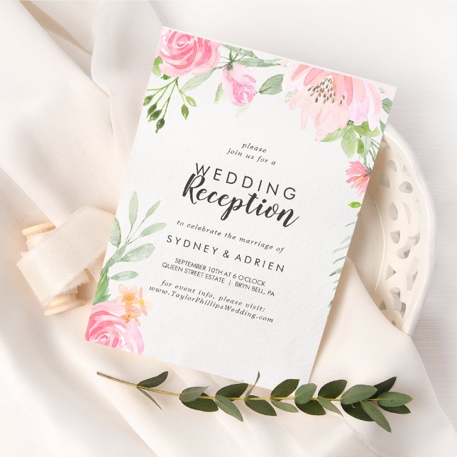 Spring Peony Wedding Reception Only Invitation (Creator Uploaded)